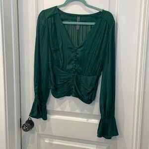 Green anthropologie blouse
